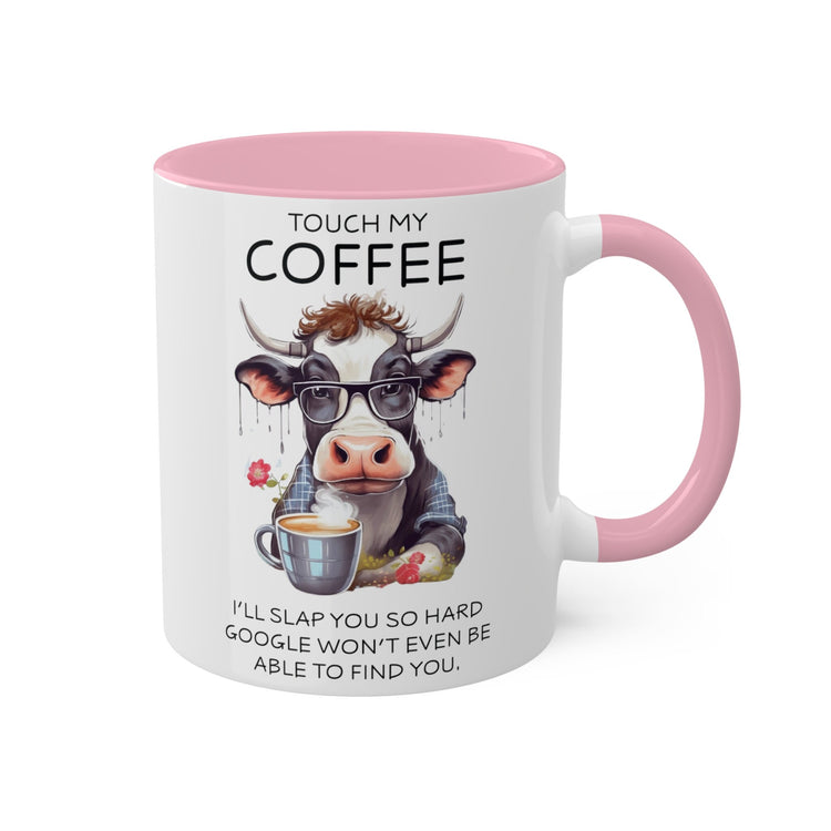 Colorful Mugs, 11oz, Funny sarcastic saying humorous cow print portrait kitchen decor coffee hot tea cup silly gift