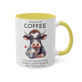 Colorful Mugs, 11oz, Funny sarcastic saying humorous cow print portrait kitchen decor coffee hot tea cup silly gift