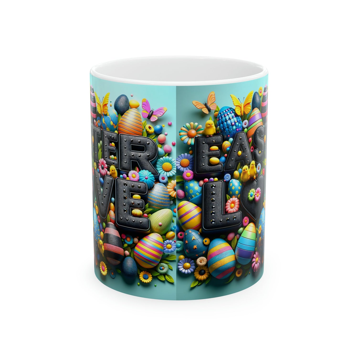 Ceramic Mug, 11oz, Colorful Coffee Easter Mug, Stylish Holiday Coffee tea mug, Spring Holiday Kitchen Decor, good friend gift, Hot Tea Mug