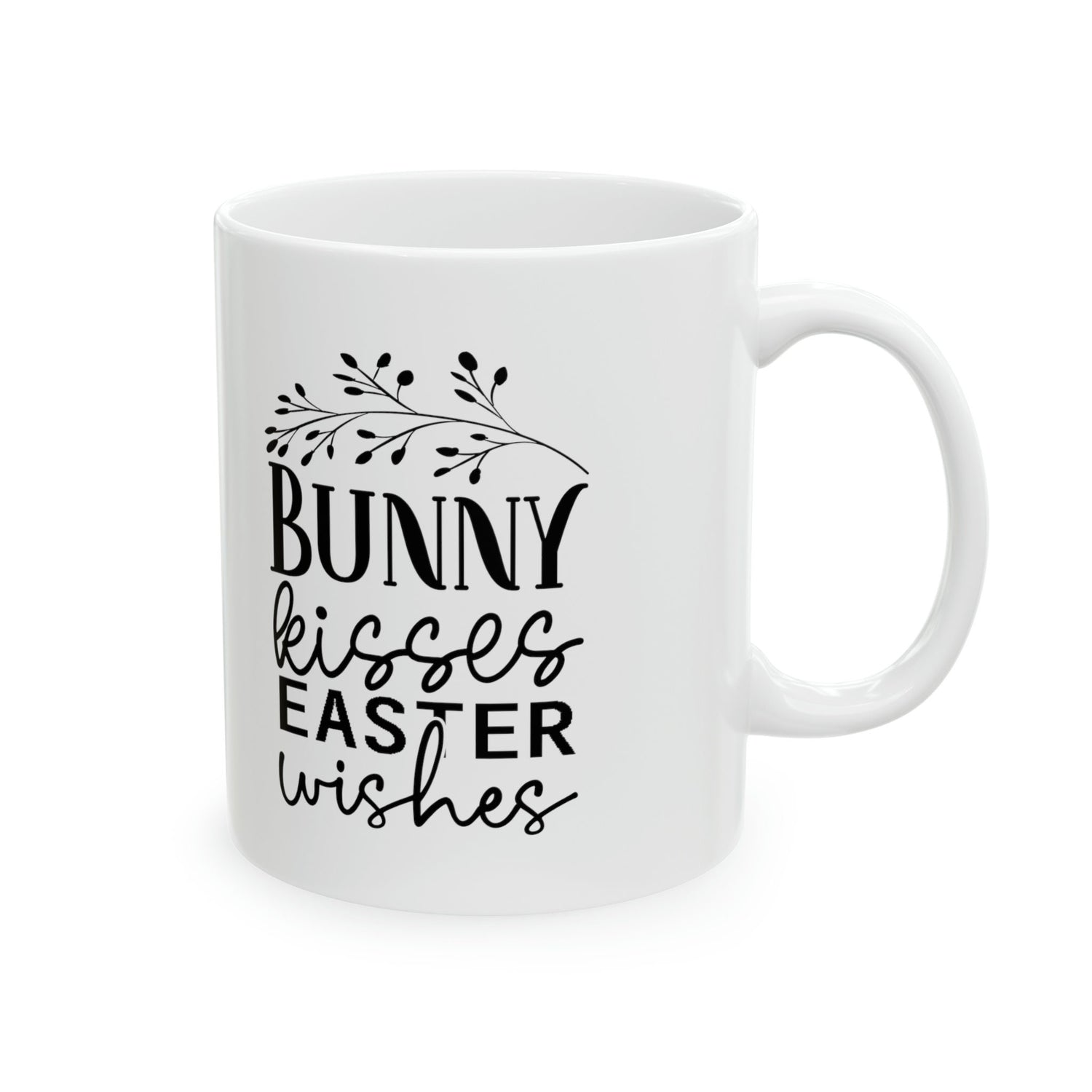 Ceramic Mug, 11oz, Easter Bunny Minimilist coffee mug, Springtime Festive Mug, simple sweet tea cup, great home decor