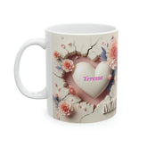 Ceramic Mug, 11oz, Personalized 3D Mom Mug, Pretty Pink Carnation Coffee Mug, Special Mothers Day Mug, Thoughtful Mom Gift