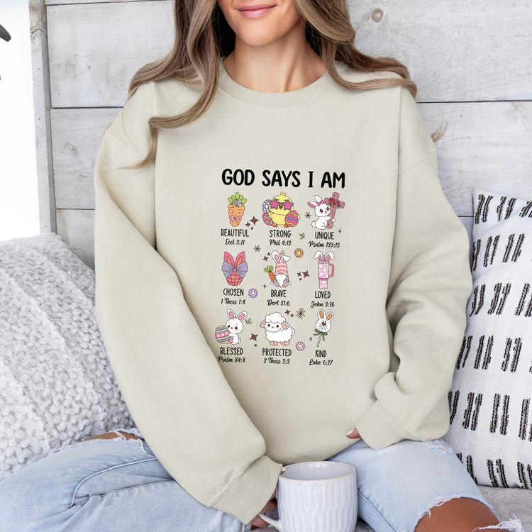 Easter Spring Sweatshirt – Christian Faith Apparel with Bible Verses, Unisex Clothing Wear