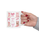 Ceramic Mug, 11oz pink ribbon Cowboy country style design pretty girl pink fashion coffee tea beverage cup