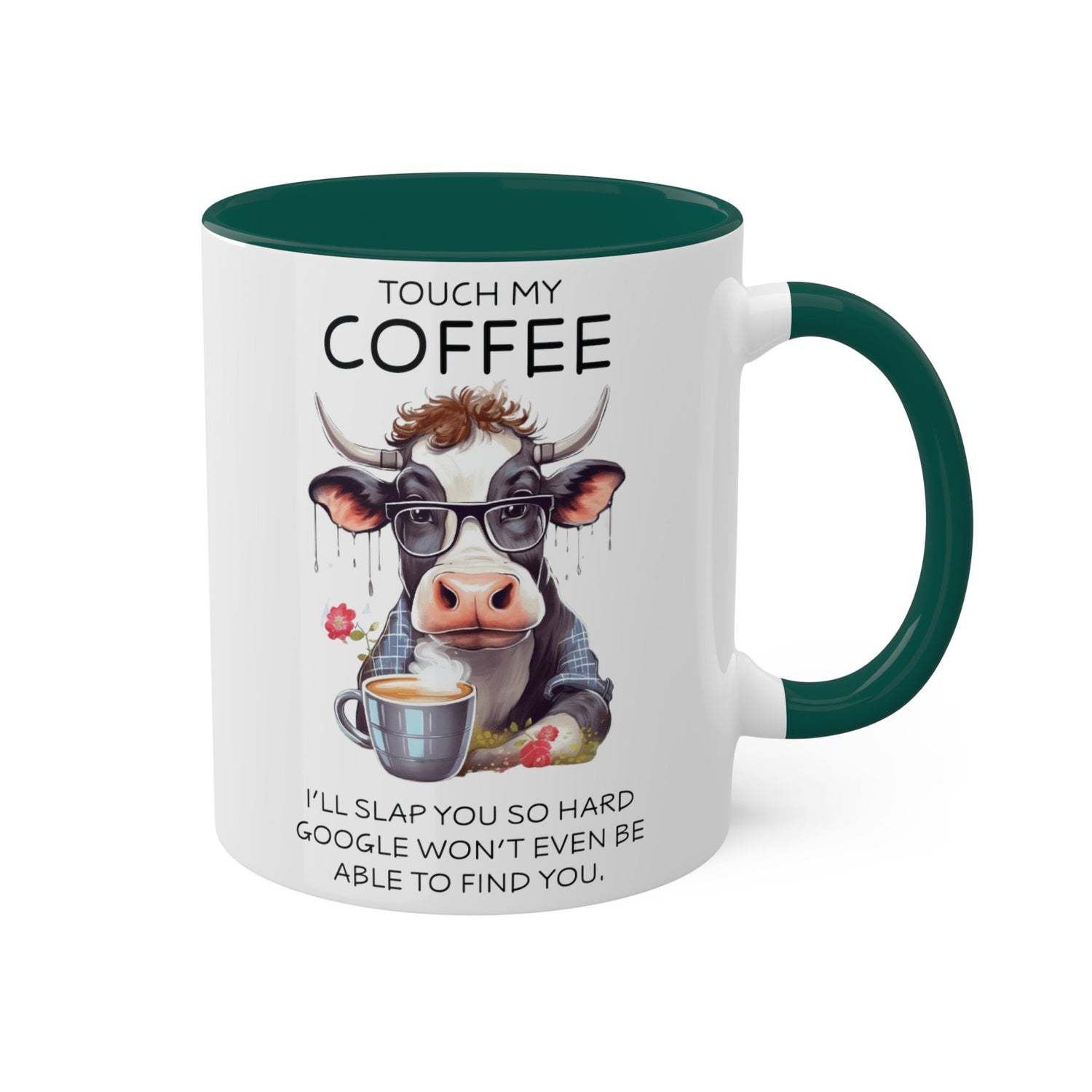 Colorful Mugs, 11oz, Funny sarcastic saying humorous cow print portrait kitchen decor coffee hot tea cup silly gift