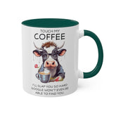 Colorful Mugs, 11oz, Funny sarcastic saying humorous cow print portrait kitchen decor coffee hot tea cup silly gift