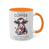 Colorful Mugs, 11oz, Funny sarcastic saying humorous cow print portrait kitchen decor coffee hot tea cup silly gift