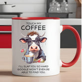 Colorful Mugs, 11oz, Funny sarcastic saying humorous cow print portrait kitchen decor coffee hot tea cup silly gift