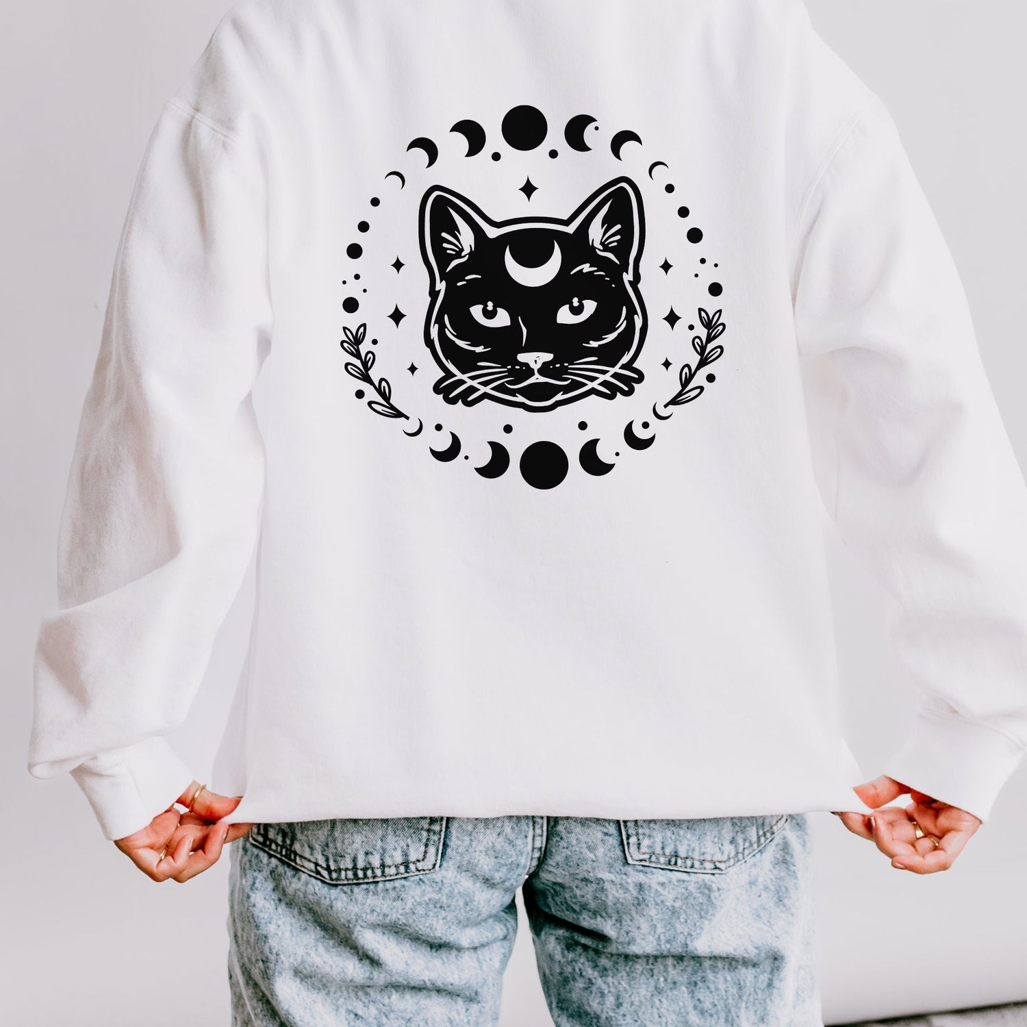 Celestial Lightweight Crewneck Sweatshirt, Mystical Art Long Sleeve Shirt, Psychic Realm Sweatshirt, Women&