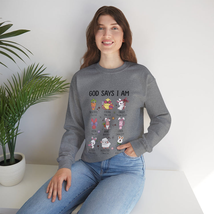 Easter Spring Sweatshirt – Christian Faith Apparel with Bible Verses, Unisex Clothing Wear