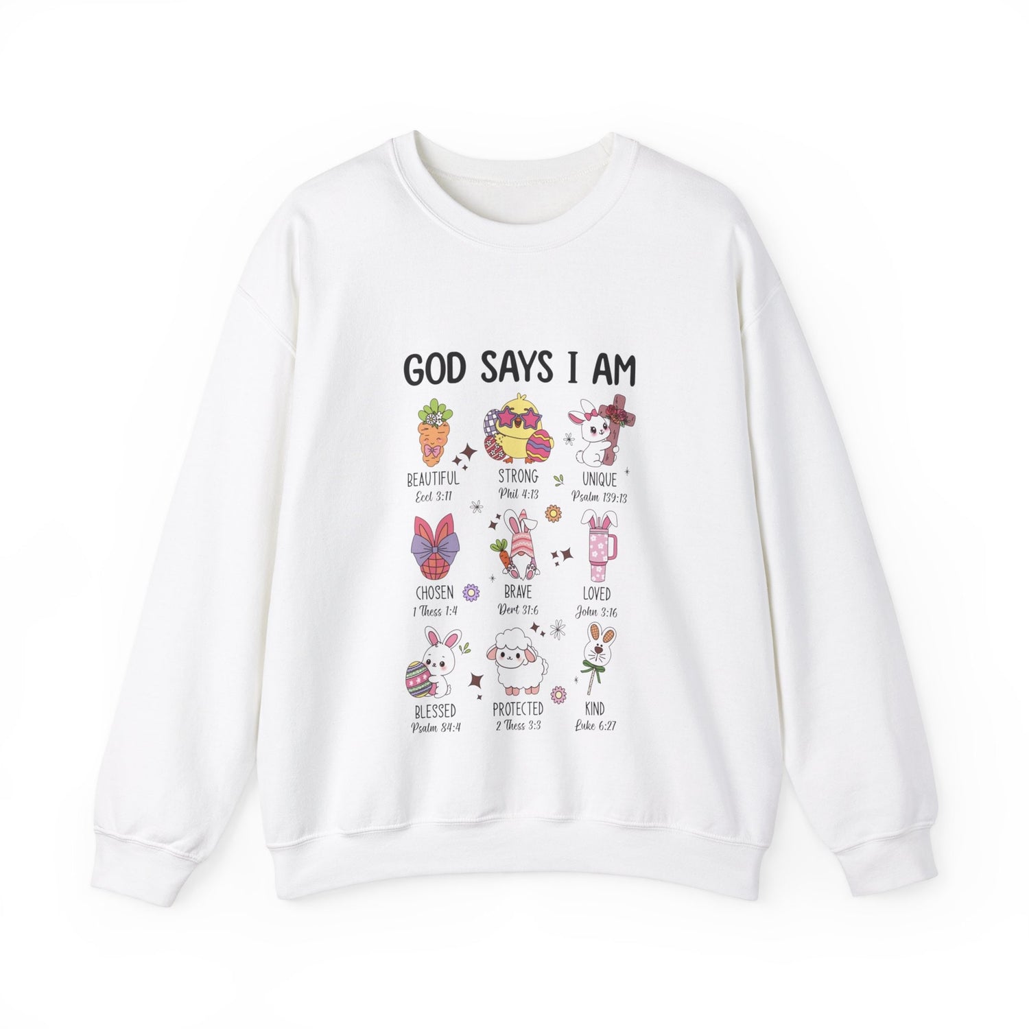 Easter Spring Sweatshirt – Christian Faith Apparel with Bible Verses, Unisex Clothing Wear