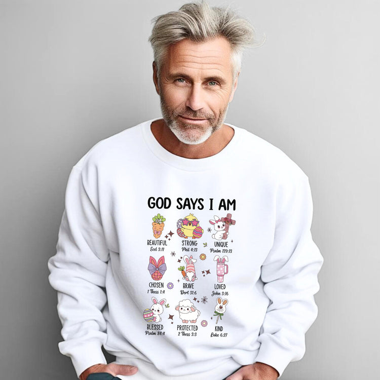 Easter Spring Sweatshirt – Christian Faith Apparel with Bible Verses, Unisex Clothing Wear