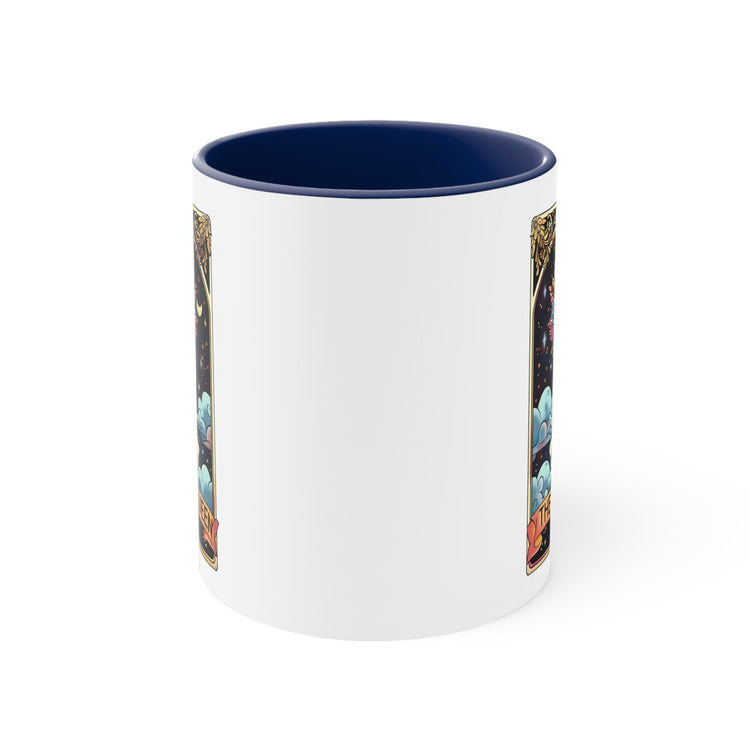 Accent Coffee Mug, The drama queen tarot skeleton funny mystical fortune art portrait coffee hot tea everyday beverage cup