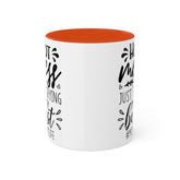 Colorful Mugs, 11oz, Humorous Hot mess Mom Life saying casual 2 tone coffee tea hot cocoa novelty funny cup great gift