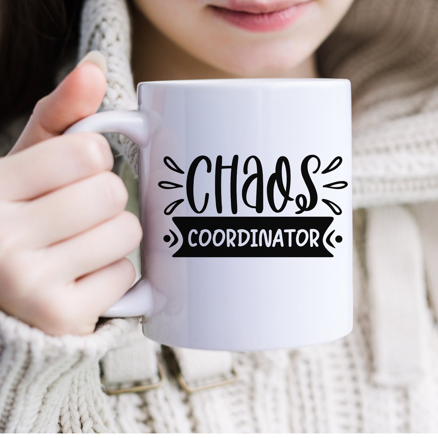 Ceramic Mug, (11oz, 15oz), Funny chaos humorous saying everyday office Coffee tea silly gift drinking cup