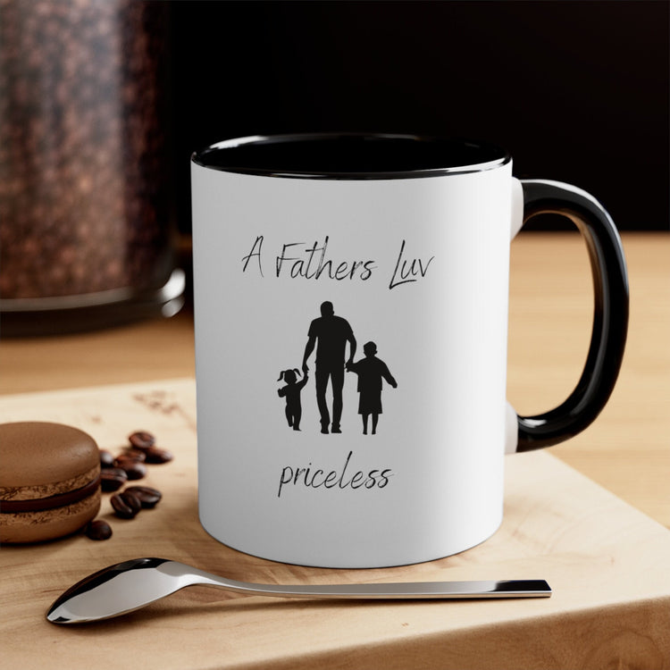 Fathers Day Mug, Priceless father multicolor everyday special dad day sentimental message coffee tea hot chocolate beverage mug