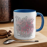 Accent Coffee Mug, 11oz, Heartfelt Mother loving messge two tone coffee tea handle pretty mom beverage drinking cup mug