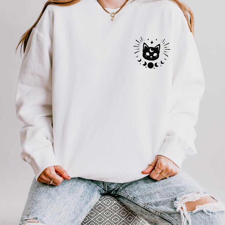 Celestial Lightweight Crewneck Sweatshirt, Mystical Art Long Sleeve Shirt, Psychic Realm Sweatshirt, Women&