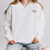 Celestial Lightweight Crewneck Sweatshirt, Moon Hand Astrology Sign, Mystical Cozy Shirt, Unisex Sweatshirt