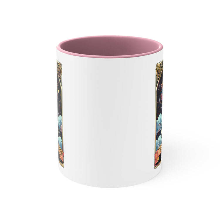 Accent Coffee Mug, The drama queen tarot skeleton funny mystical fortune art portrait coffee hot tea everyday beverage cup