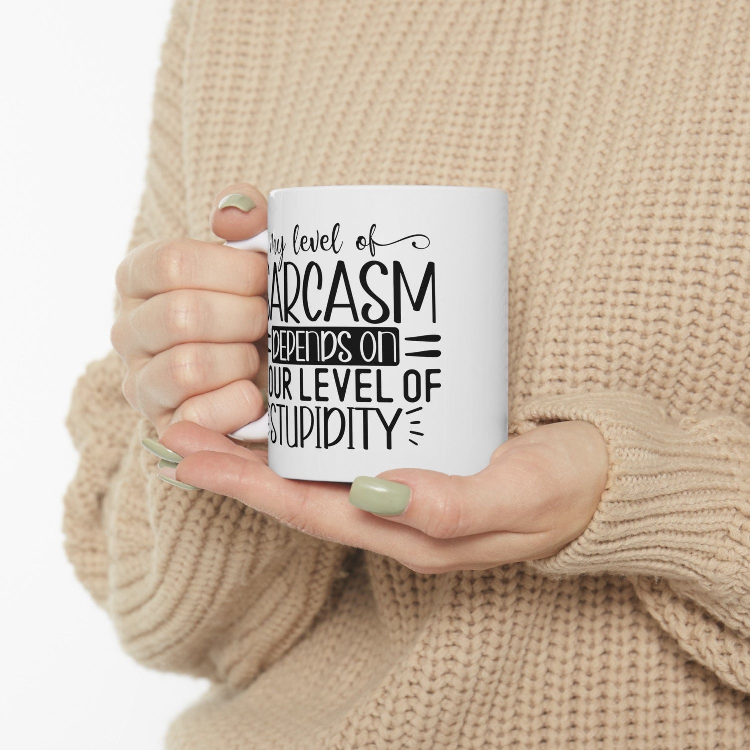 Ceramic Mug, (11oz, 15oz), Humorous silly coffee tea hot chocolate everyday mug, office employee funny gift item, silly Novelty gift