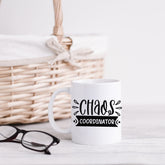 Ceramic Mug, (11oz, 15oz), Funny chaos humorous saying everyday office Coffee tea silly gift drinking cup