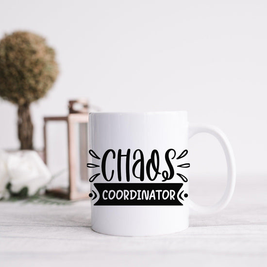 Ceramic Mug, (11oz, 15oz), Funny chaos humorous saying everyday office Coffee tea silly gift drinking cup