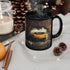 Black Mug (11oz, 15oz), Yellow Lamborghini exotic luxury fancy car custom portrait art design beverage cup