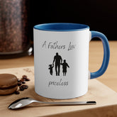 Fathers Day Mug, Priceless father multicolor everyday special dad day sentimental message coffee tea hot chocolate beverage mug