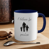 Fathers Day Mug, Priceless father multicolor everyday special dad day sentimental message coffee tea hot chocolate beverage mug
