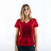 Unisex Jersey Short Sleeve V-Neck Tee, Humorous casual wear, Simple Minimilist Shirt, Cool Light Clothing wear, AllGender Wear