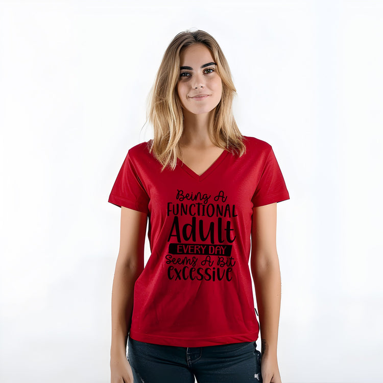 Unisex Jersey Short Sleeve V-Neck Tee, Humorous casual wear, Simple Minimilist Shirt, Cool Light Clothing wear, AllGender Wear