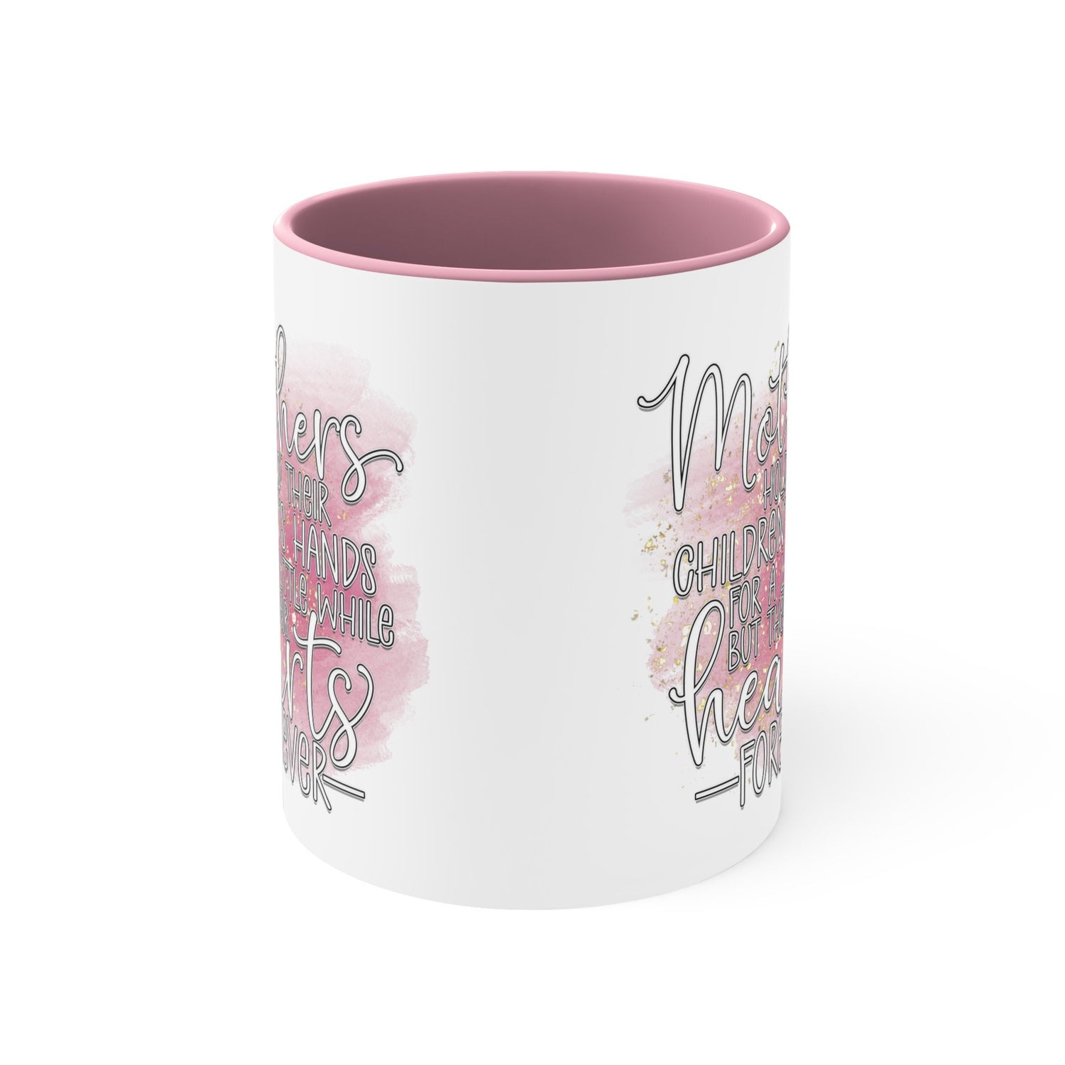 Accent Coffee Mug, 11oz, Heartfelt Mother loving messge two tone coffee tea handle pretty mom beverage drinking cup mug
