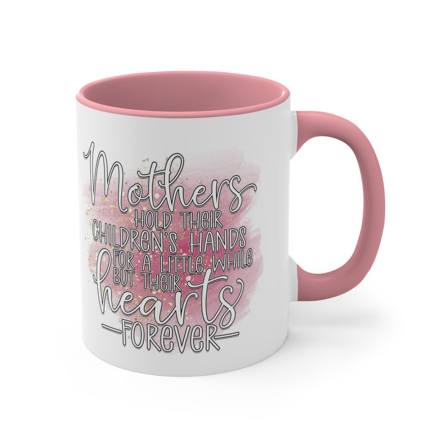 Accent Coffee Mug, 11oz, Heartfelt Mother loving messge two tone coffee tea handle pretty mom beverage drinking cup mug
