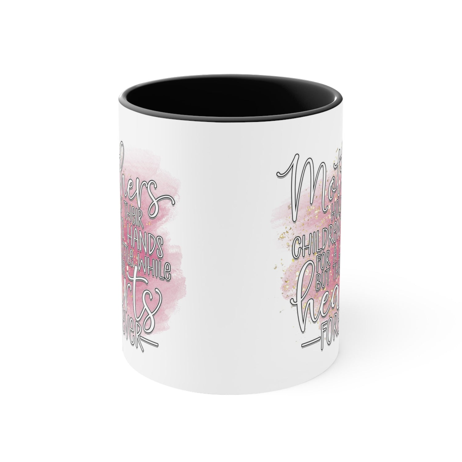 Accent Coffee Mug, 11oz, Heartfelt Mother loving messge two tone coffee tea handle pretty mom beverage drinking cup mug