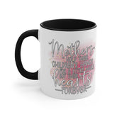 Accent Coffee Mug, 11oz, Heartfelt Mother loving messge two tone coffee tea handle pretty mom beverage drinking cup mug