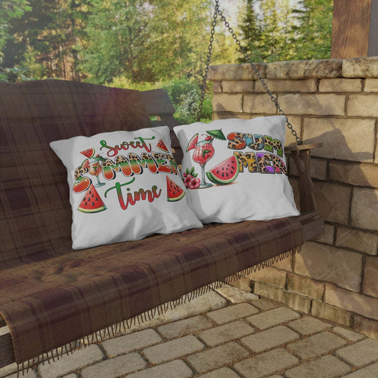 Outdoor Pillows, Two-sided Outside Casual Summer Fun decorated all purpose pillow, Sunny Bright Pool side lounge throw pillow, Custom design