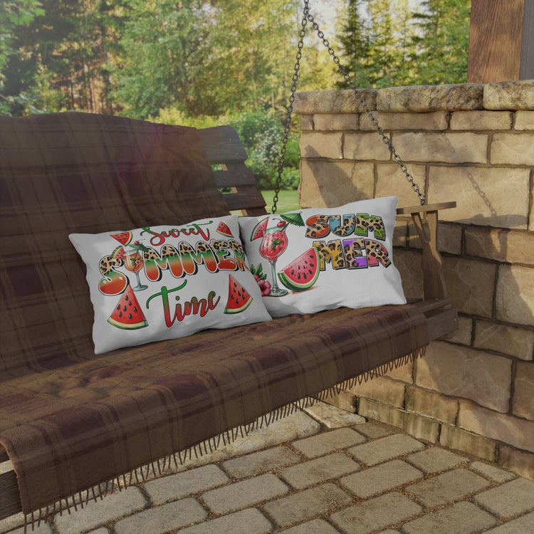 Outdoor Pillows, Two-sided Outside Casual Summer Fun decorated all purpose pillow, Sunny Bright Pool side lounge throw pillow, Custom design