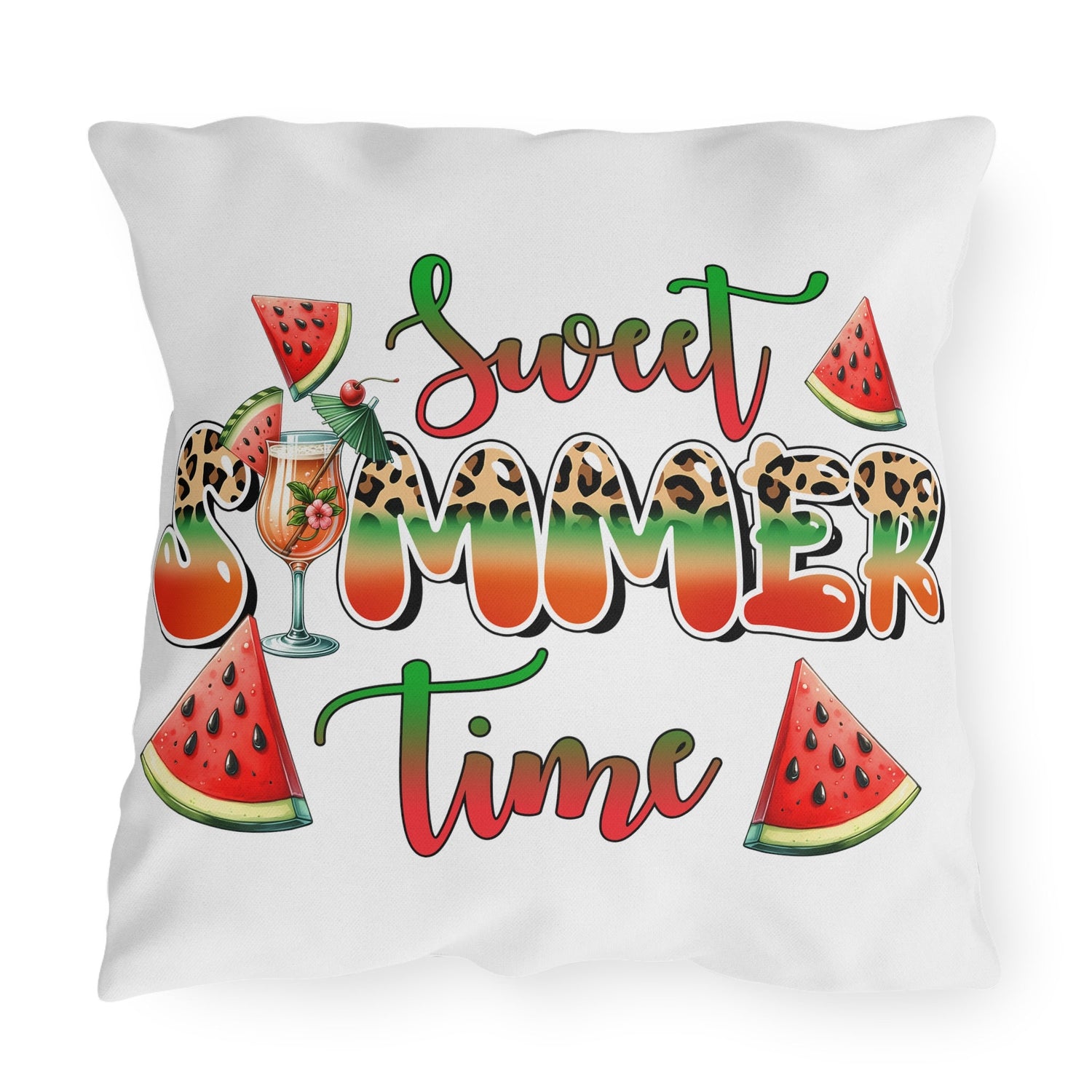Outdoor Pillows, Two-sided Outside Casual Summer Fun decorated all purpose pillow, Sunny Bright Pool side lounge throw pillow, Custom design