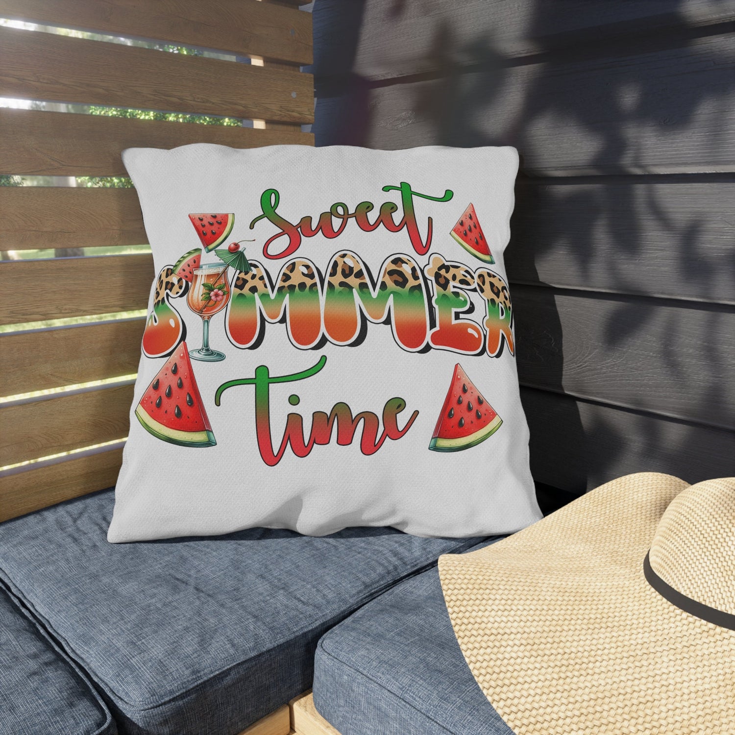Outdoor Pillows, Two-sided Outside Casual Summer Fun decorated all purpose pillow, Sunny Bright Pool side lounge throw pillow, Custom design