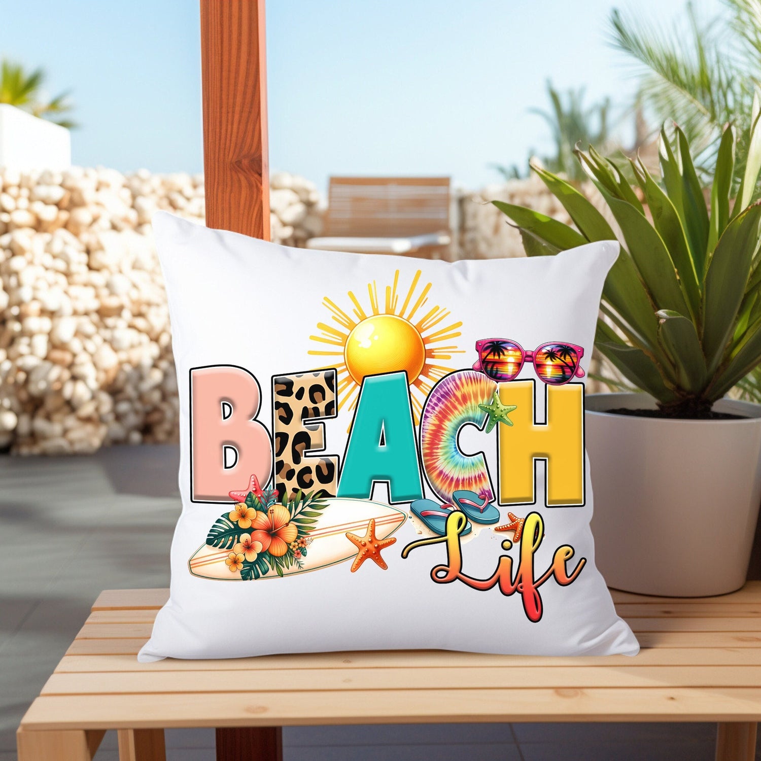 Outdoor Pillows, Outdoor Furniture throw Pillows, Stylish Beach Style designed pillows, Outside weather proof Summer decor, Custom pillow