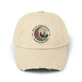 Unisex Distressed Cap, Female empowerment baseball cap, Celestial inspired designed casual hat, great female gift