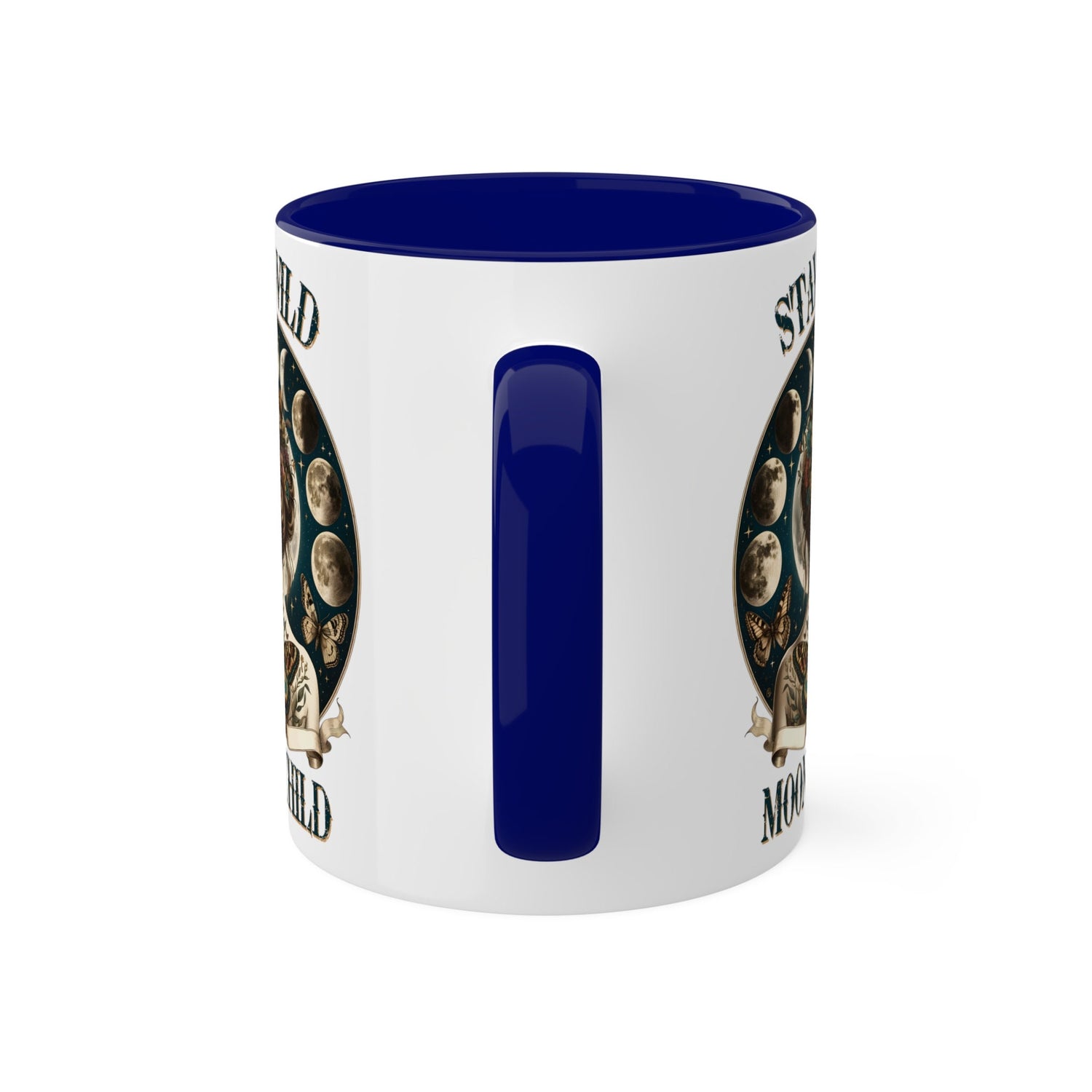 Colorful Mugs, 11oz, Moon Child Tarot Card Coffee Mug, Celestial Spiritual Art, Custom artistic everyday drinking cup, special gift item