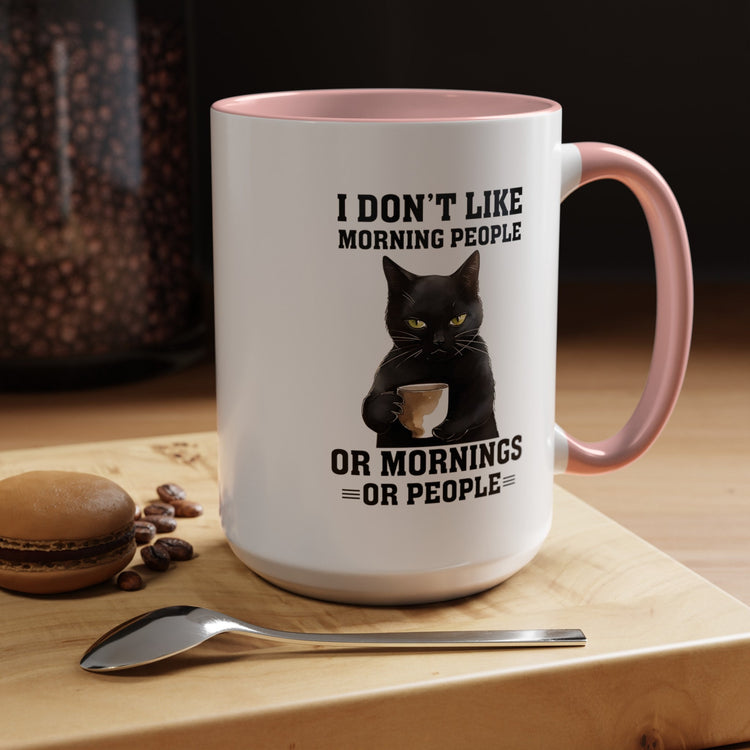 Accent Coffee Mug (11, 15oz), black cat sarcastic humorous saying everyday kitchen coffee tea color accent funny gift mug