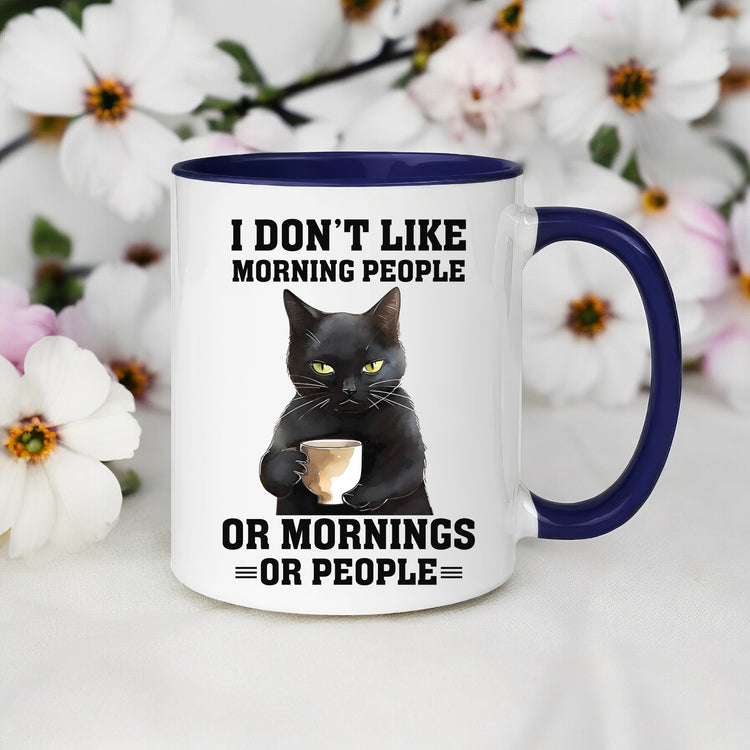 Accent Coffee Mug (11, 15oz), black cat sarcastic humorous saying everyday kitchen coffee tea color accent funny gift mug