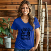 Unisex Jersey Short Sleeve V-Neck Tee, Humorous casual wear, Simple Minimilist Shirt, Cool Light Clothing wear, AllGender Wear