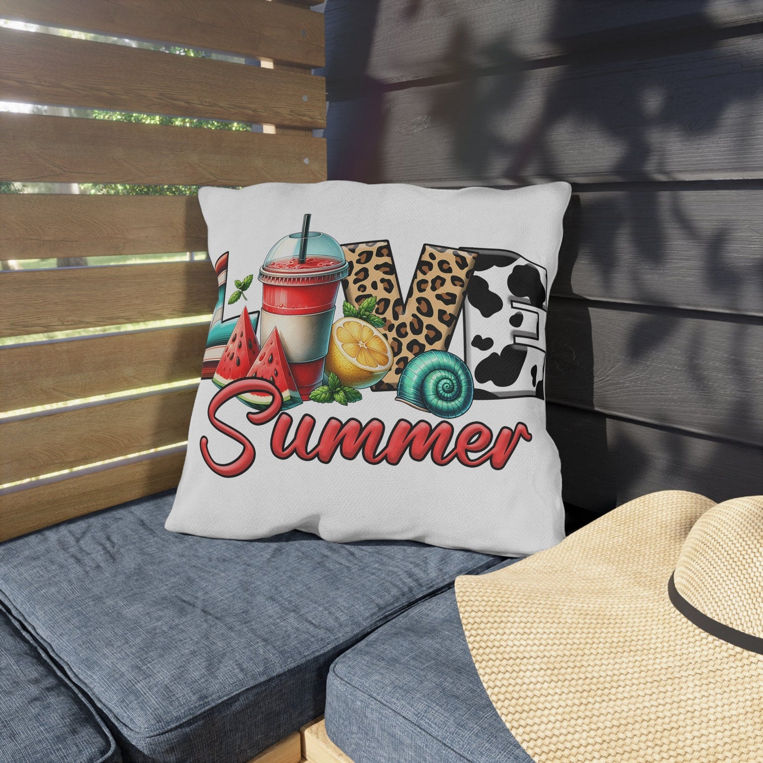 Outdoor Pillows, Summer outside patio furniture throw pillow, Poolside lounge pillow, Stylish Custom poolside lounge pillow