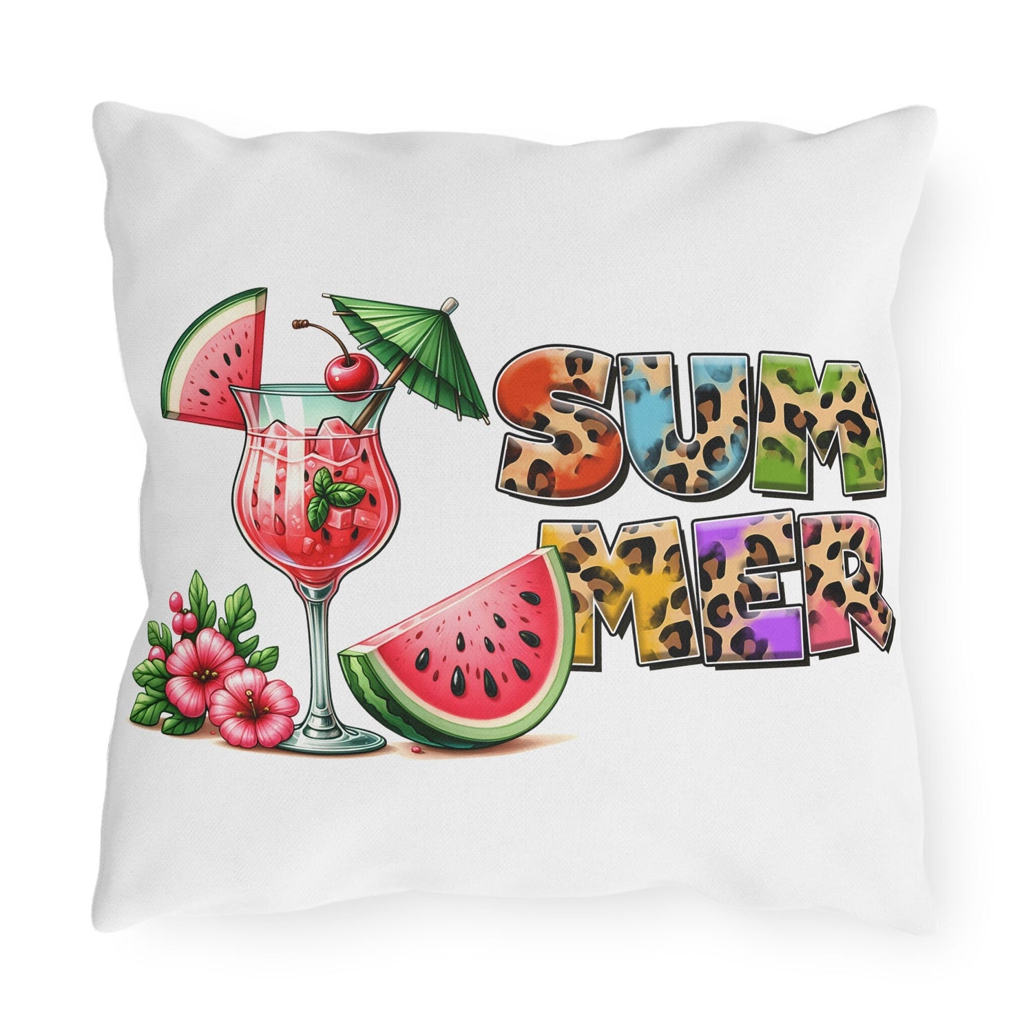 Outdoor Pillows, Two-sided Outside Casual Summer Fun decorated all purpose pillow, Sunny Bright Pool side lounge throw pillow, Custom design