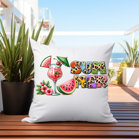 Outdoor Pillows, Two-sided Outside Casual Summer Fun decorated all purpose pillow, Sunny Bright Pool side lounge throw pillow, Custom design