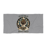 Beach Towel, Celestial Moon Designed Beach Towel, Moon Child Towel, Oversized Soft Beache Towel, Cool Sand Blanket, Vacation Size Towel