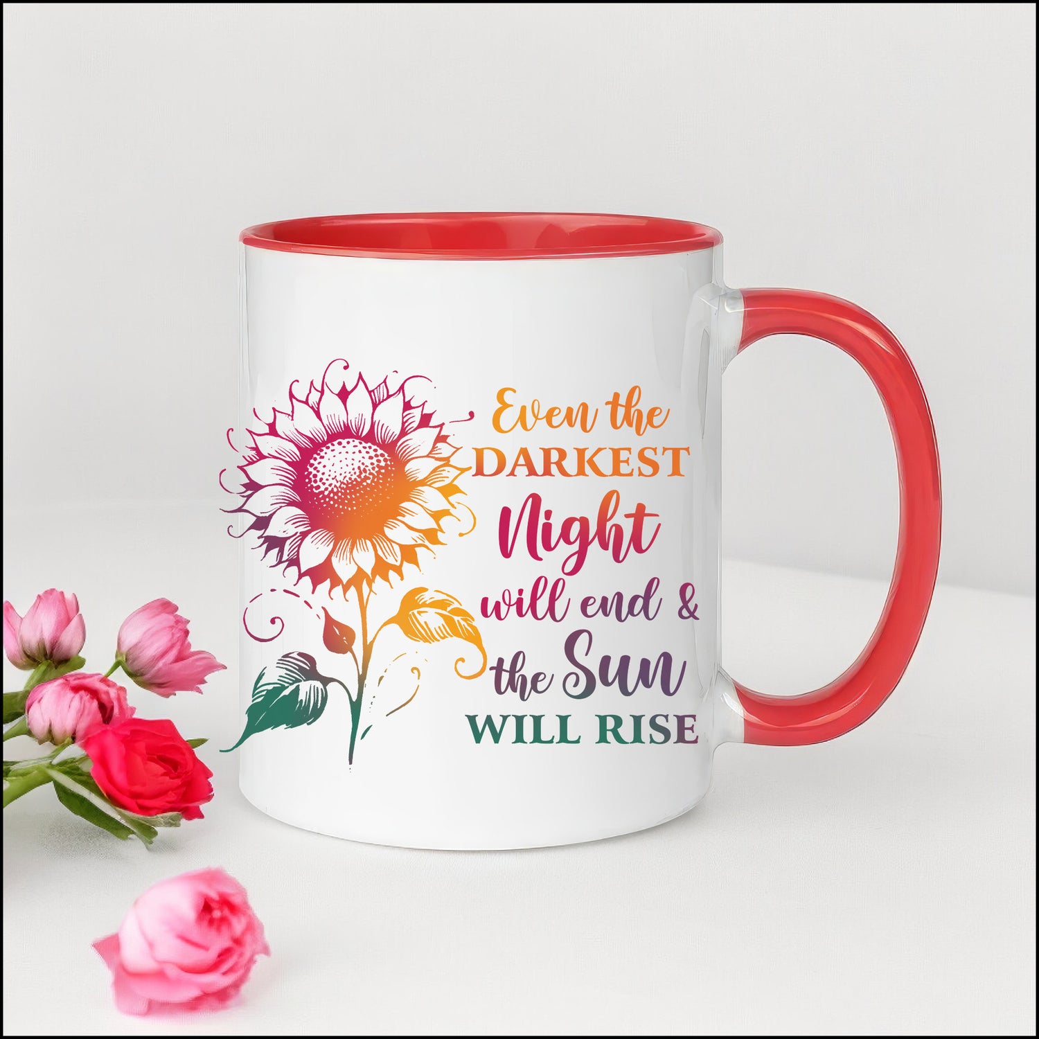 Colorful Mugs, 11oz, Coloroful positive empowering tea coffee mug, Custom motivational gift, Everyday office beverage cup, pick me up items